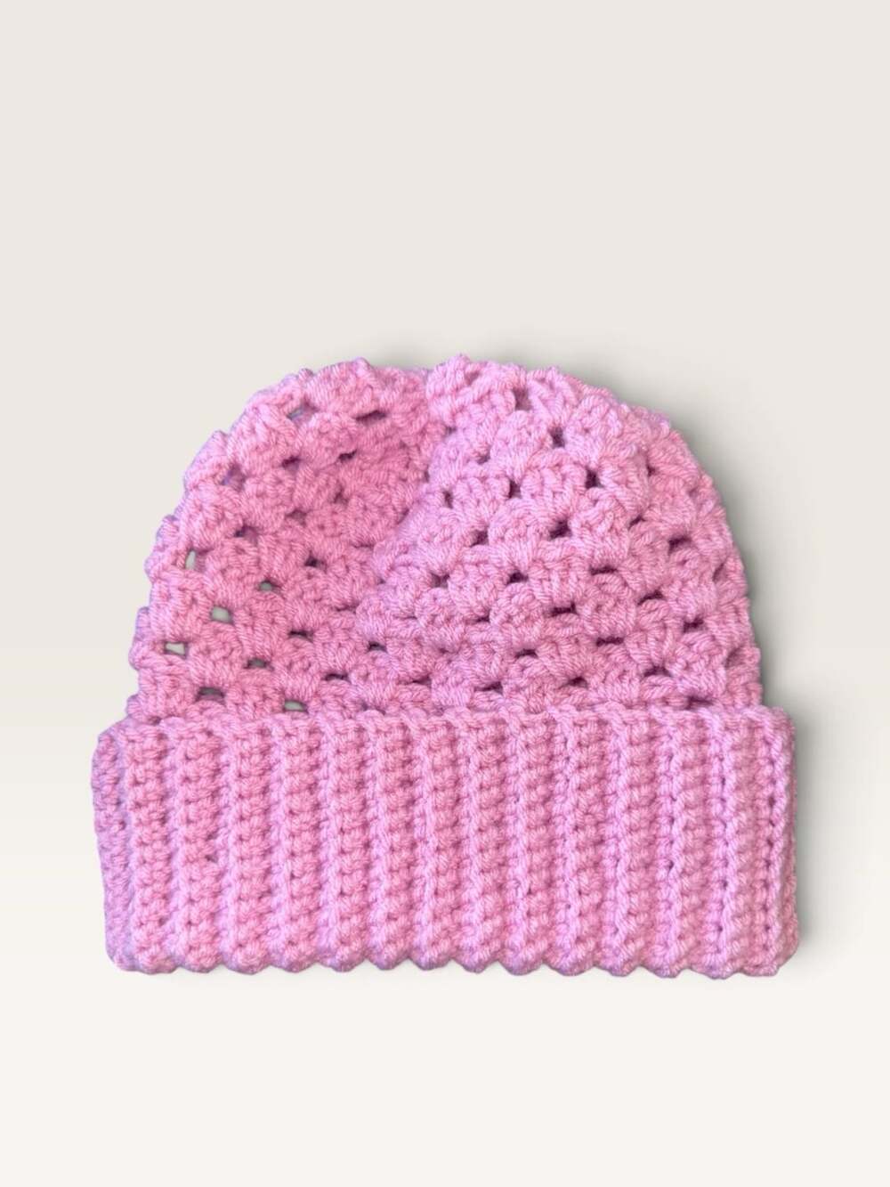 Handmade Pink Crochet Beanie Winter Hat